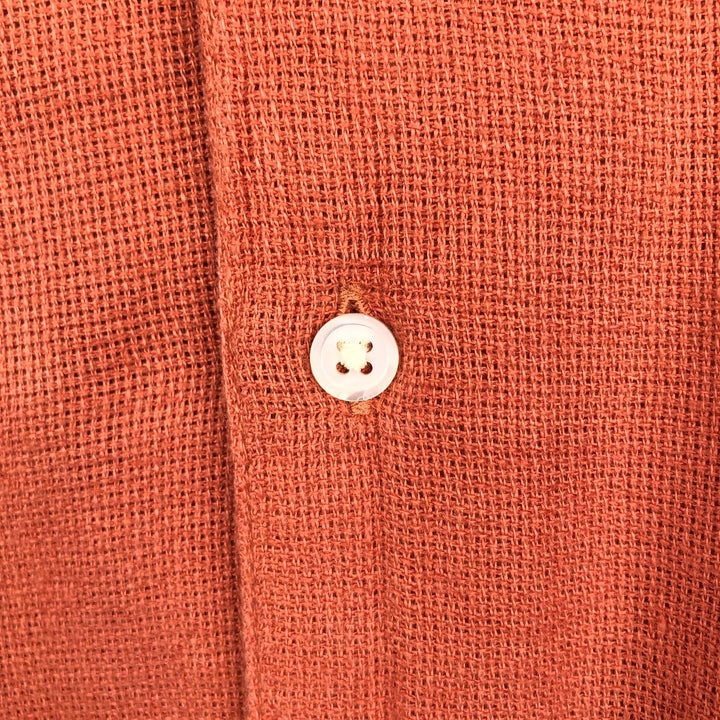 Banana Republic Short-Sleeve Linen Box Shirt (Men's Size XL) linen orange type Vintage Second Hand