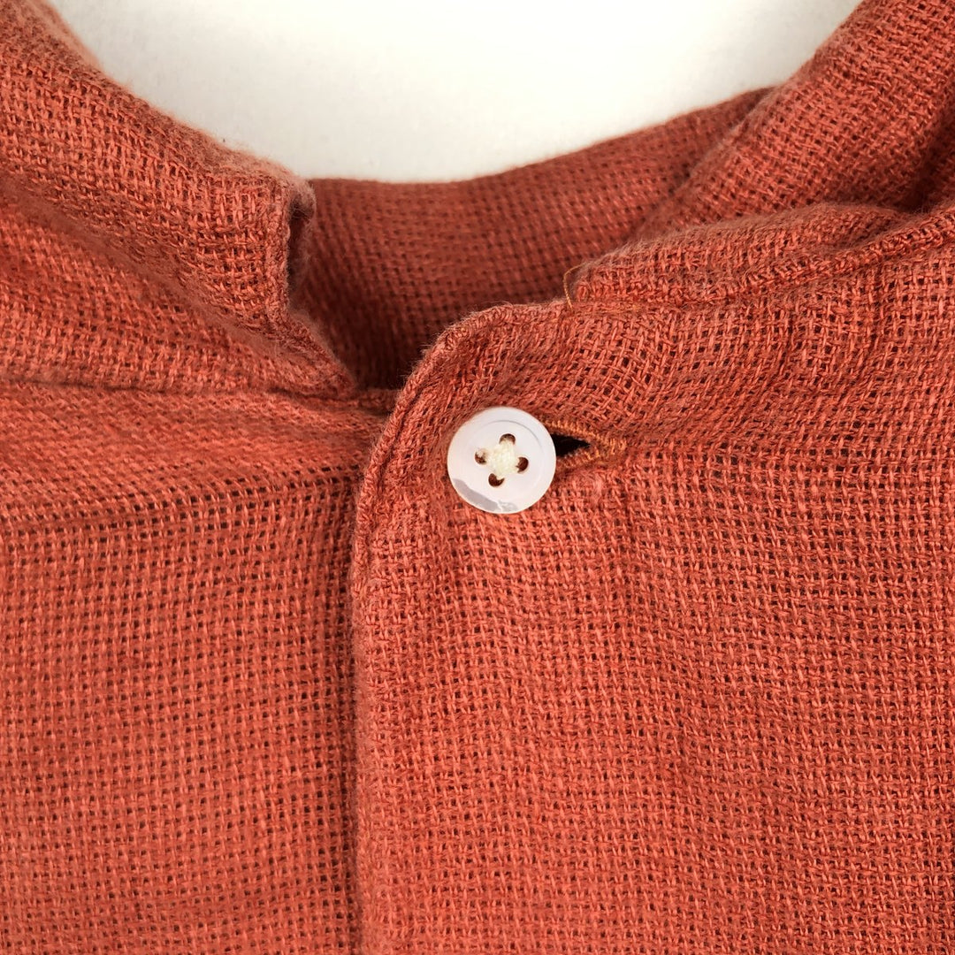 Banana Republic Short-Sleeve Linen Box Shirt (Men's Size XL) linen orange type Vintage Second Hand