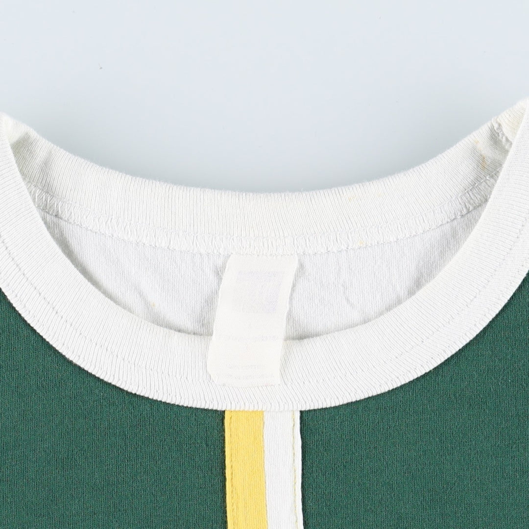 College T-shirt, Men's size L cotton green type Vintage Second Hand