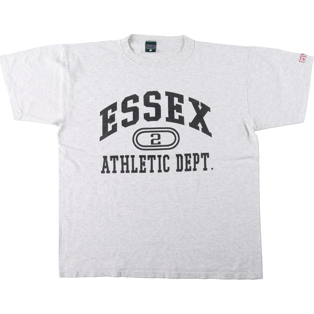 90'S MV SPORT College T-Shirt, Made in USA, Men's XL equivalent, Vintage cotton gray type Vintage Second Hand