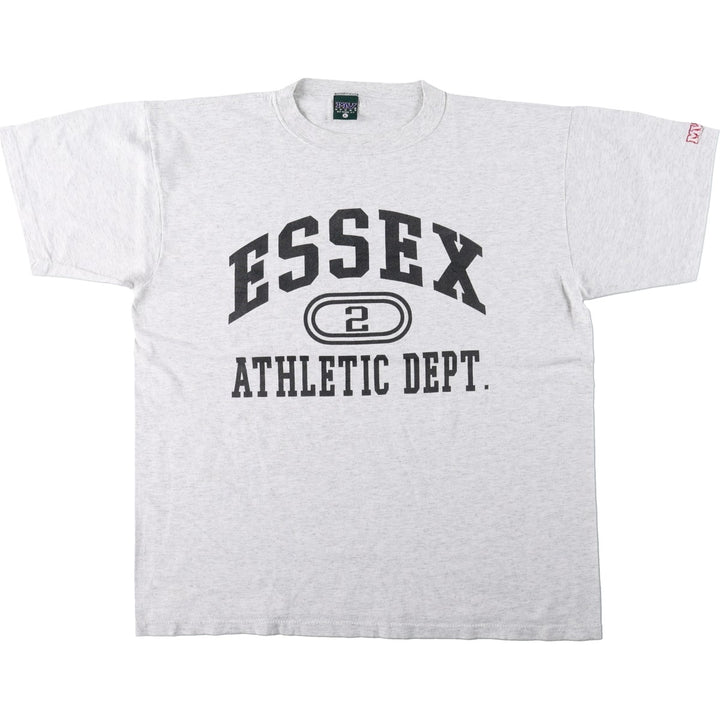 90'S MV SPORT College T-Shirt, Made in USA, Men's XL equivalent, Vintage cotton gray type Vintage Second Hand