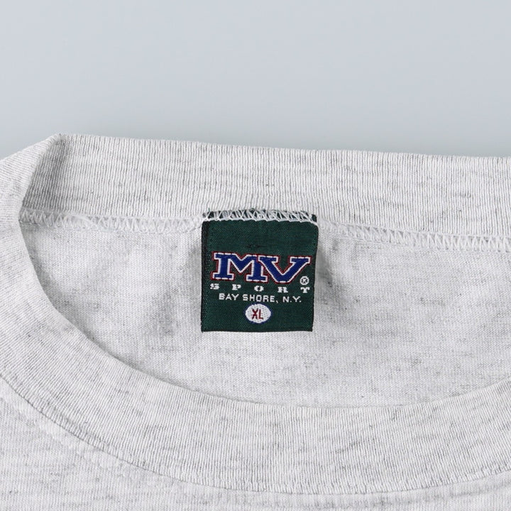 90'S MV SPORT College T-Shirt, Made in USA, Men's XL equivalent, Vintage cotton gray type Vintage Second Hand