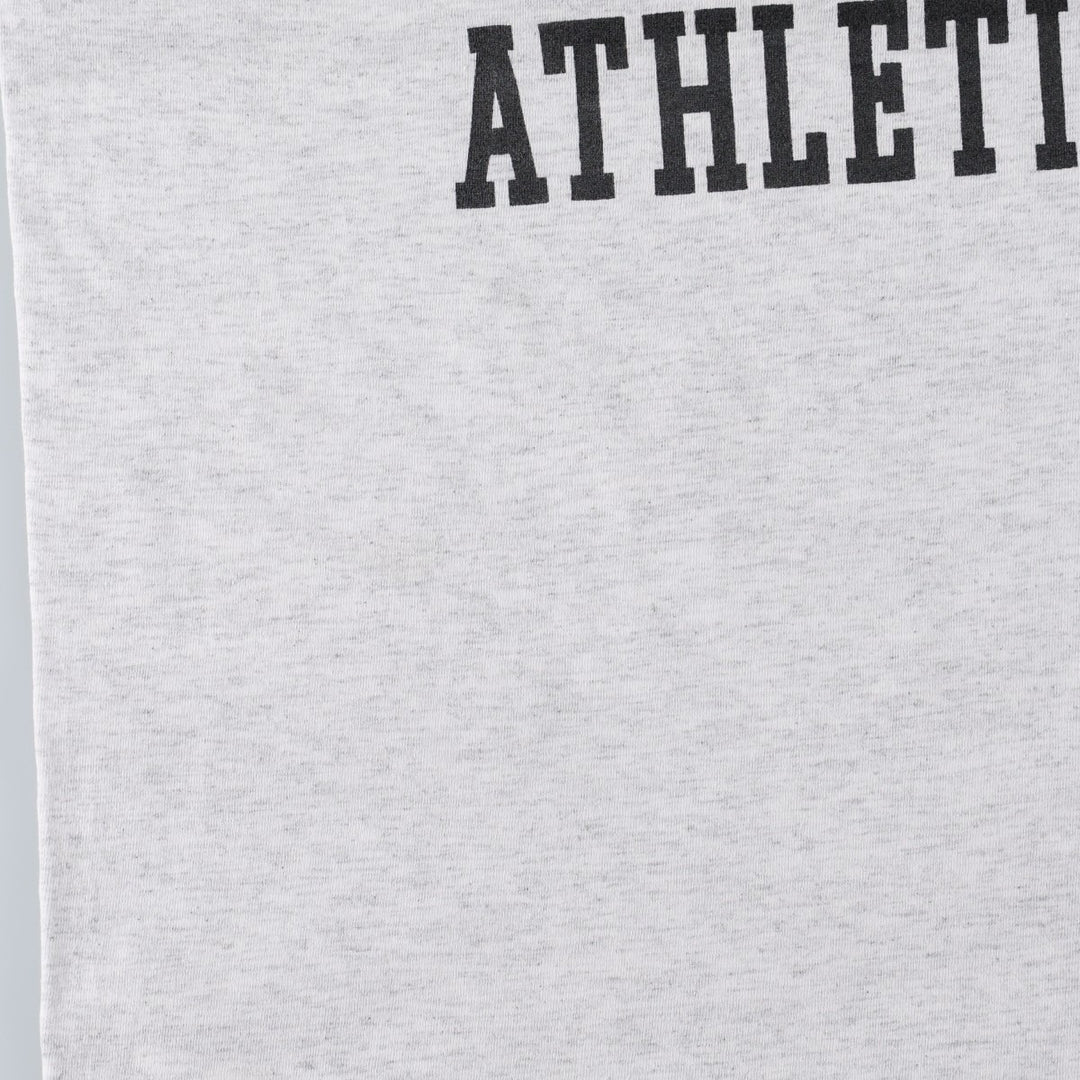 90'S MV SPORT College T-Shirt, Made in USA, Men's XL equivalent, Vintage cotton gray type Vintage Second Hand