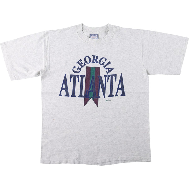 90'S ALL SPORT College T-shirt, Made in USA, Men's Size L (approx.), Vintage cotton gray type Vintage Second Hand