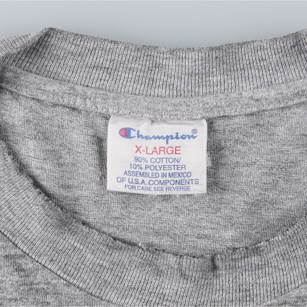 90'S Champion College T-shirt, Men's XL equivalent, Vintage cotton gray type Vintage Second Hand