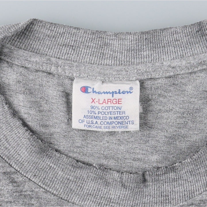 90'S Champion College T-shirt, Men's XL equivalent, Vintage cotton gray type Vintage Second Hand