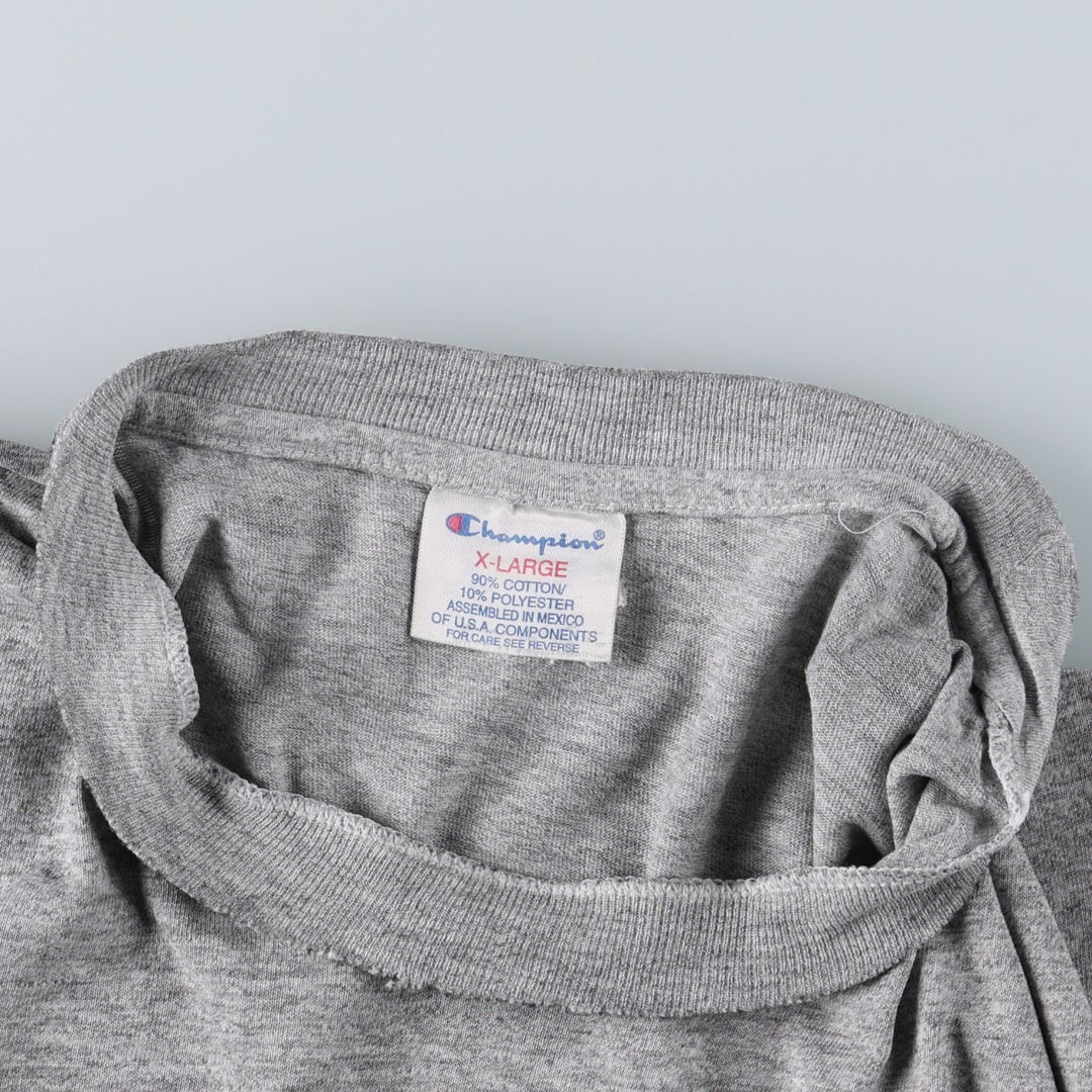 90'S Champion College T-shirt, Men's XL equivalent, Vintage cotton gray type Vintage Second Hand
