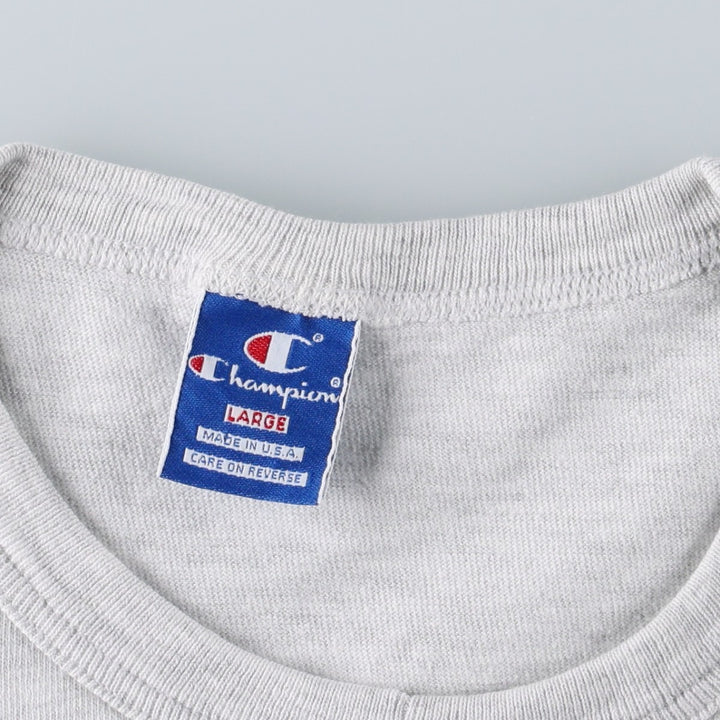 90'S Champion College T-shirt, Made in USA, Men's L size, Vintage cotton gray type Vintage Second Hand