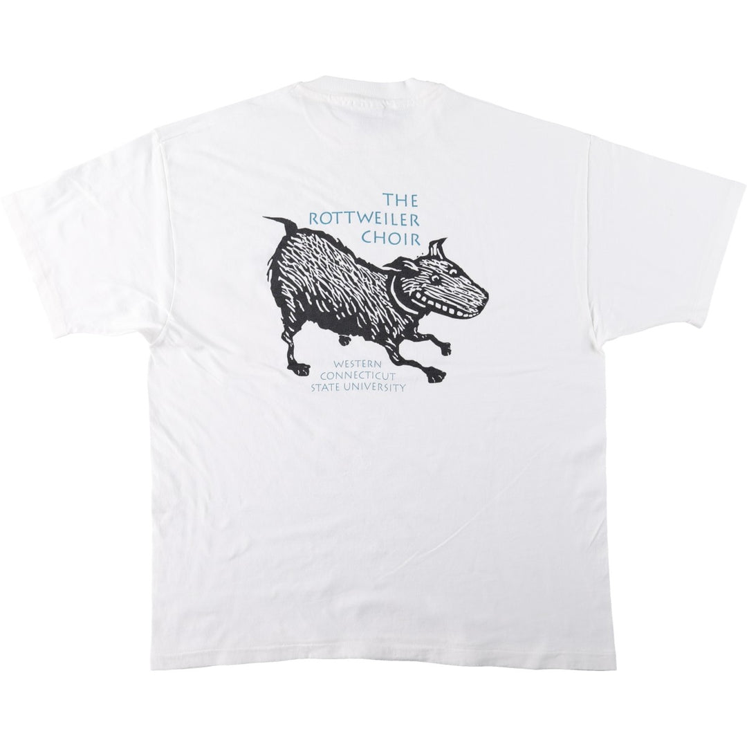 90'S Hanes BEEFY-T College T-shirt, Made in USA, Men's XL, Vintage cotton white type Vintage Second Hand