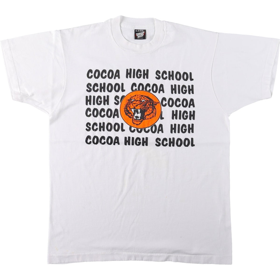 90'S SCREEN STARS College T-Shirt, Made in USA, Men's XL, Vintage cotton white type Vintage Second Hand