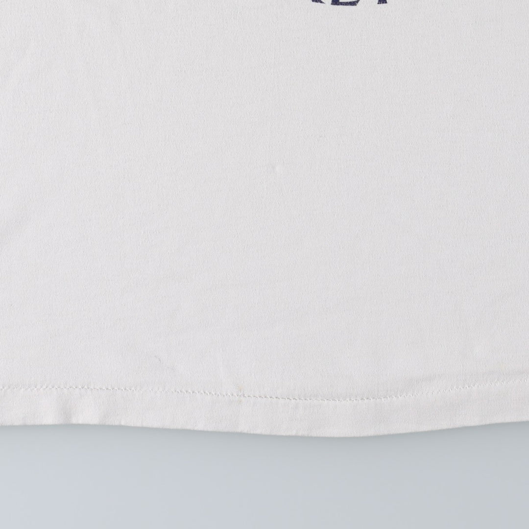 Fruit of the Loom Best College T-Shirt, Made in USA, Men's Size L (approx.), Vintage cotton white type Vintage Second Hand