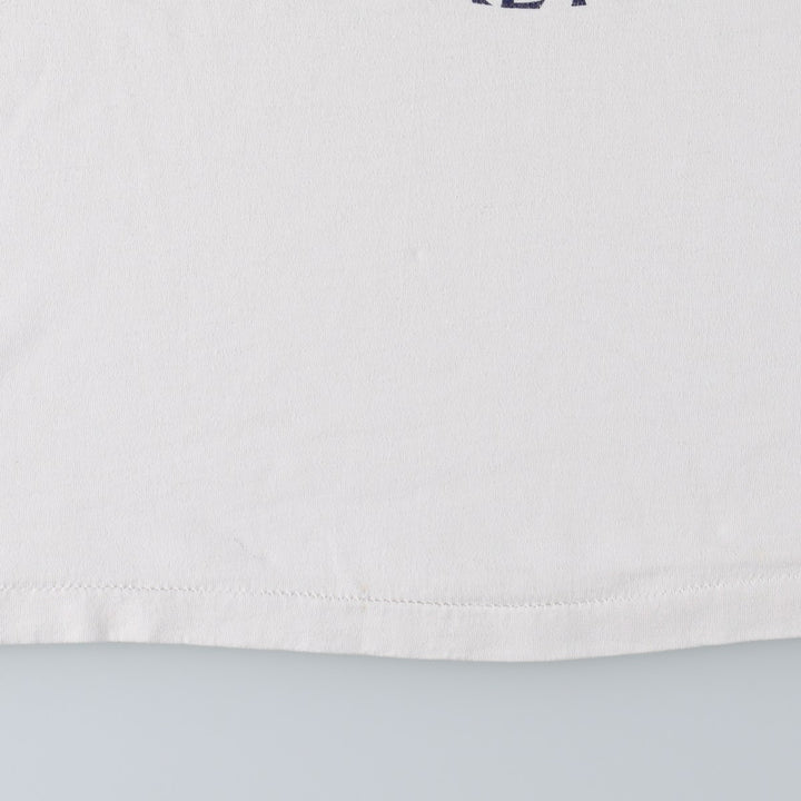 Fruit of the Loom Best College T-Shirt, Made in USA, Men's Size L (approx.), Vintage cotton white type Vintage Second Hand
