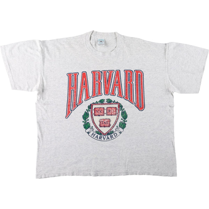 90'S ALL POINTS SPORTSWEAR Harvard University College T-Shirt, Made in USA, ONE SIZE FITS ALL (Equivalent to Men's XXL), Vintage. cotton gray type Vintage Second Hand