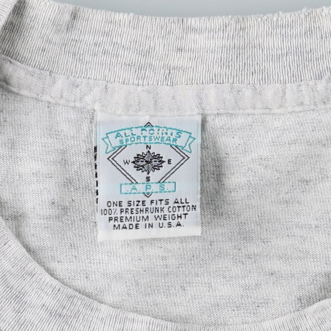 90'S ALL POINTS SPORTSWEAR Harvard University College T-Shirt, Made in USA, ONE SIZE FITS ALL (Equivalent to Men's XXL), Vintage. cotton gray type Vintage Second Hand