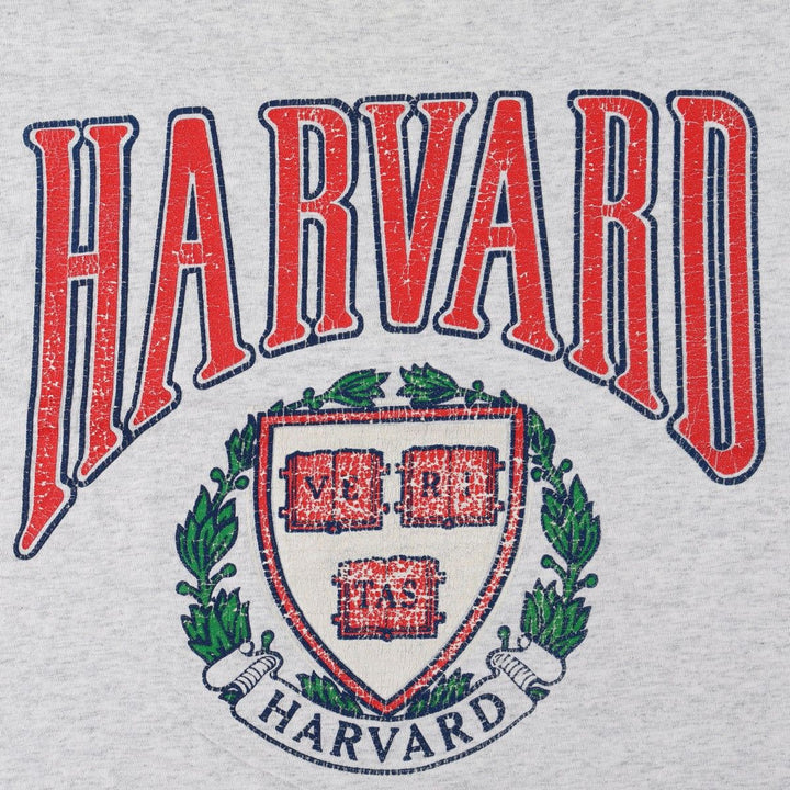 90'S ALL POINTS SPORTSWEAR Harvard University College T-Shirt, Made in USA, ONE SIZE FITS ALL (Equivalent to Men's XXL), Vintage. cotton gray type Vintage Second Hand