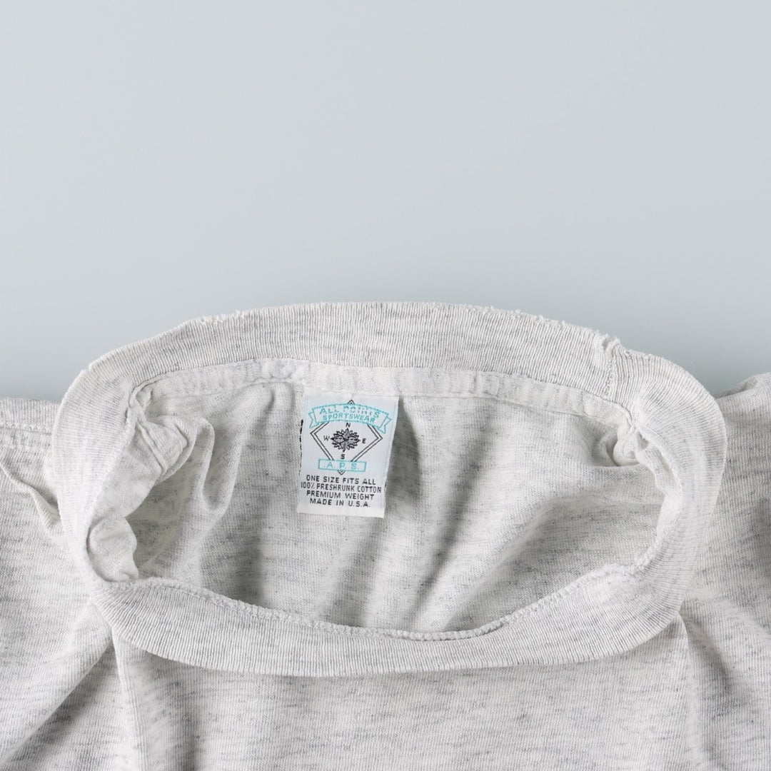 90'S ALL POINTS SPORTSWEAR Harvard University College T-Shirt, Made in USA, ONE SIZE FITS ALL (Equivalent to Men's XXL), Vintage. cotton gray type Vintage Second Hand