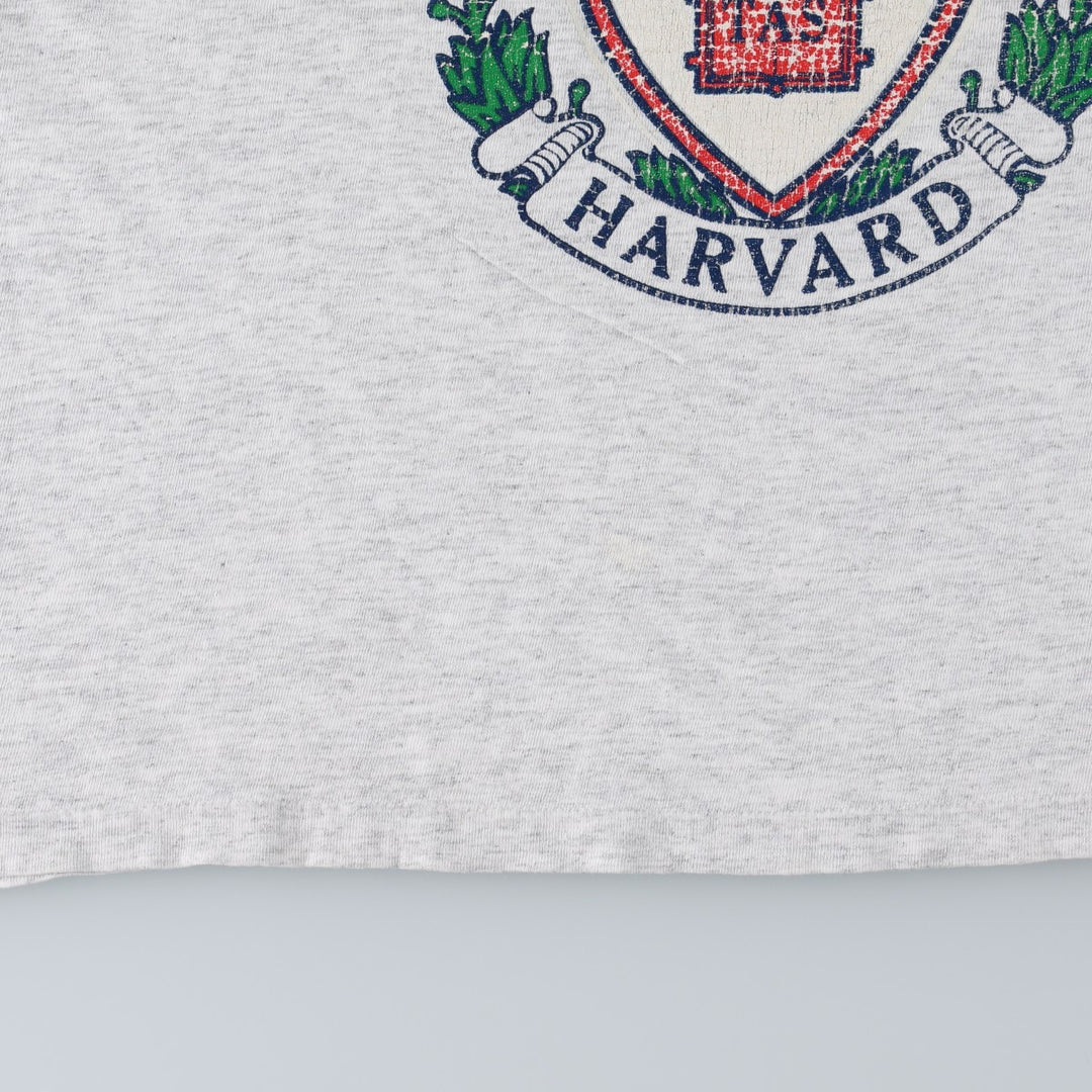 90'S ALL POINTS SPORTSWEAR Harvard University College T-Shirt, Made in USA, ONE SIZE FITS ALL (Equivalent to Men's XXL), Vintage. cotton gray type Vintage Second Hand