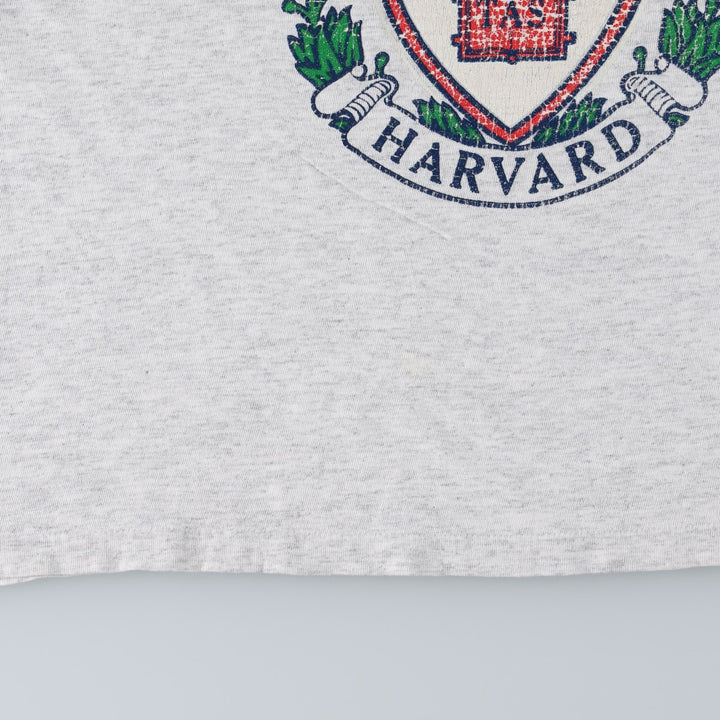 90'S ALL POINTS SPORTSWEAR Harvard University College T-Shirt, Made in USA, ONE SIZE FITS ALL (Equivalent to Men's XXL), Vintage. cotton gray type Vintage Second Hand
