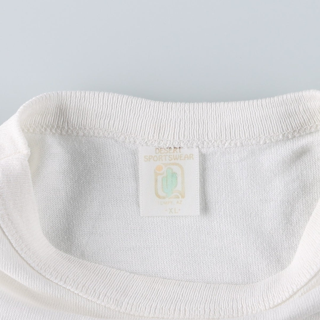 90'S DESERT SPORTSWEAR College T-shirt, Men's XL equivalent, Vintage unclear white type Vintage Second Hand