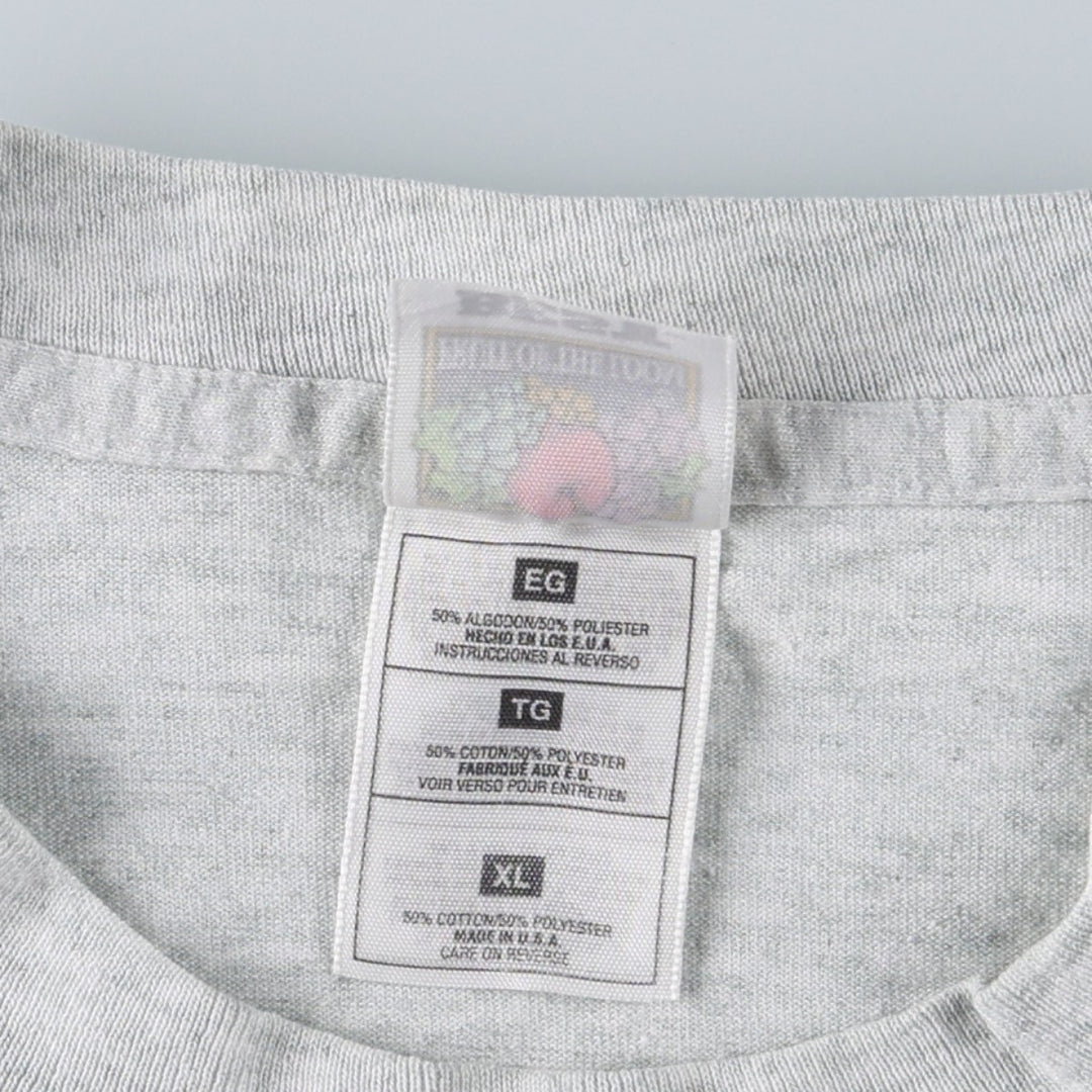 90'S Fruit of the Loom Best College T-Shirt, Made in USA, Men's XL equivalent, Vintage cotton gray type Vintage Second Hand