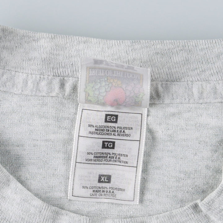 90'S Fruit of the Loom Best College T-Shirt, Made in USA, Men's XL equivalent, Vintage cotton gray type Vintage Second Hand