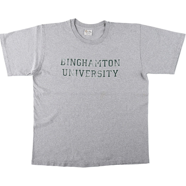 90'S The Cotton Exchange College T-shirt, Made in USA, Men's XL equivalent, Vintage cotton gray type Vintage Second Hand
