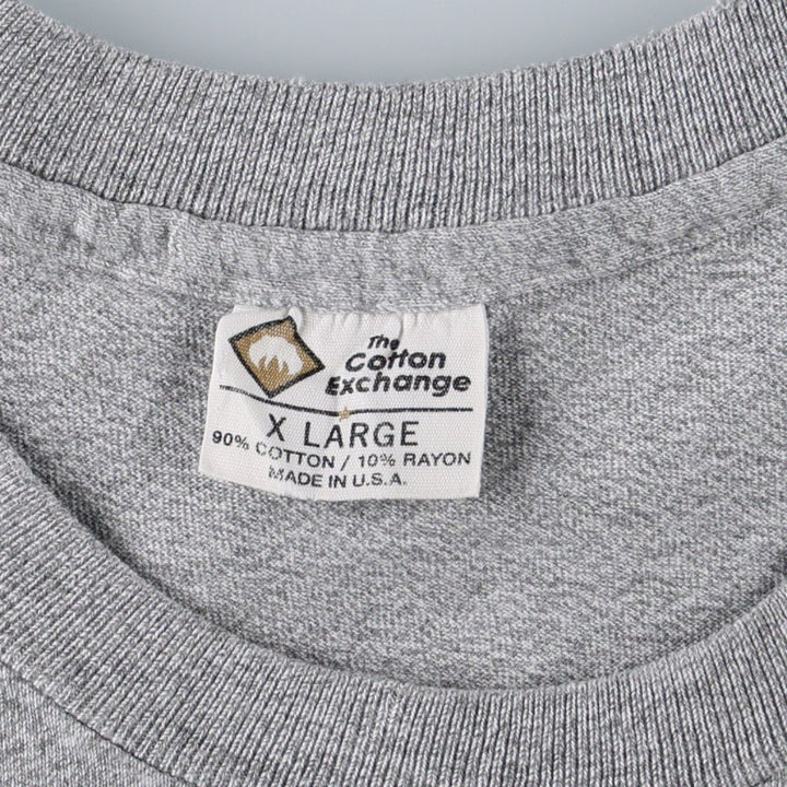 90'S The Cotton Exchange College T-shirt, Made in USA, Men's XL equivalent, Vintage cotton gray type Vintage Second Hand