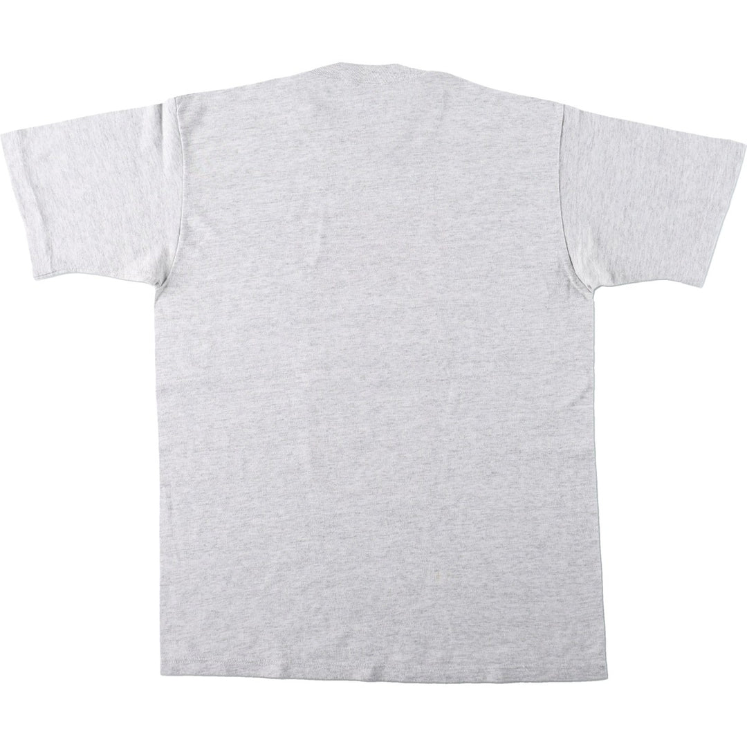 Vintage 80s-90'S Jerzees printed T-shirt, Made in USA, Men's Size L polyester gray type Vintage Second Hand