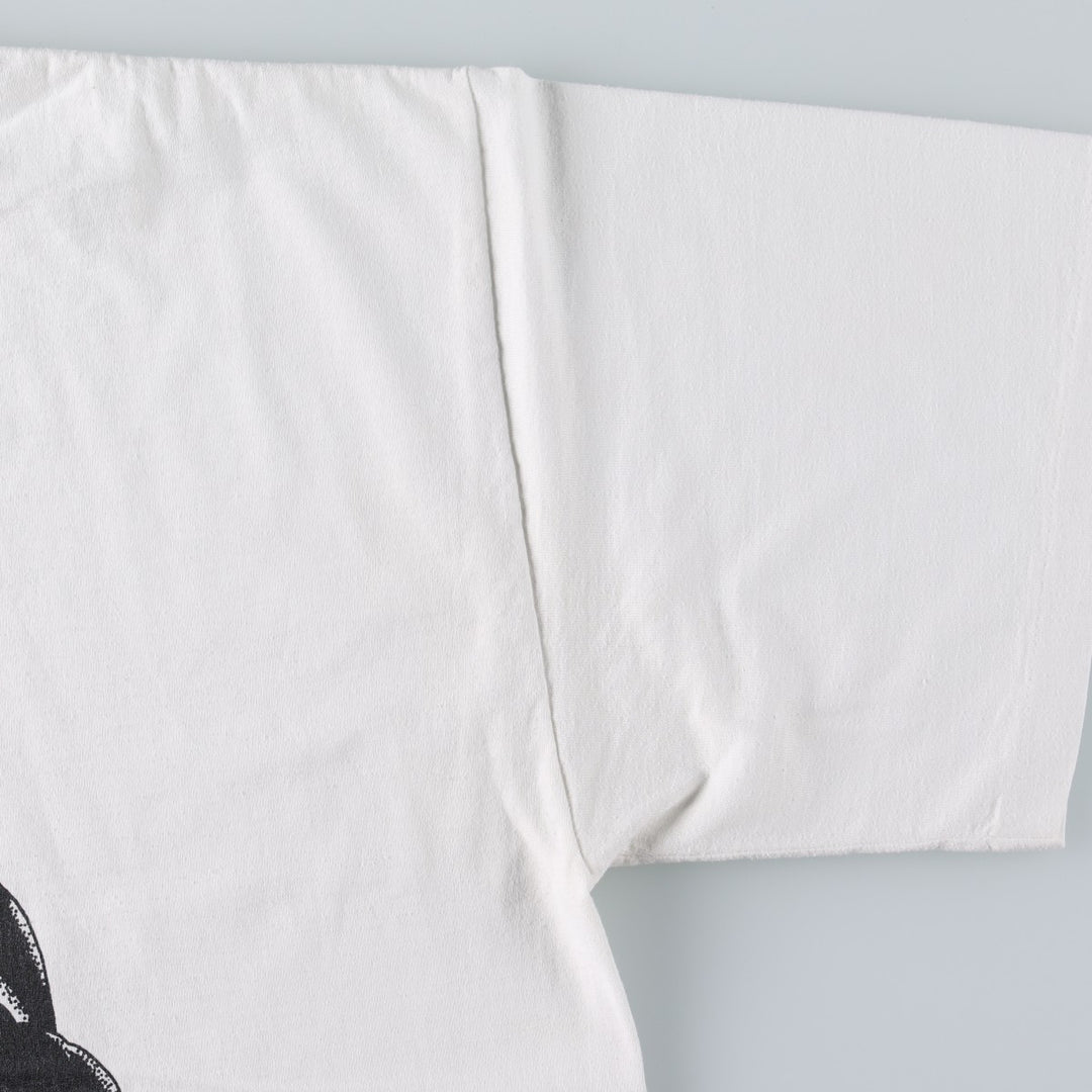 90'S PLATINUM PLUS College T-shirt, Made in USA, Men's XL equivalent, Vintage polyester white type Vintage Second Hand