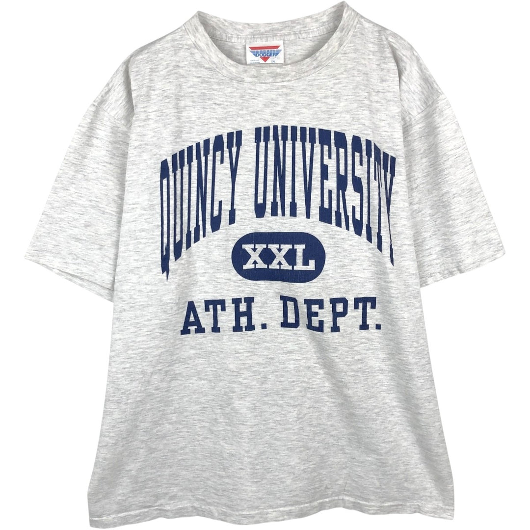 ~90'S DODGER College T-shirt, Made in USA, Men's XXL equivalent, Vintage cotton gray type Vintage Second Hand