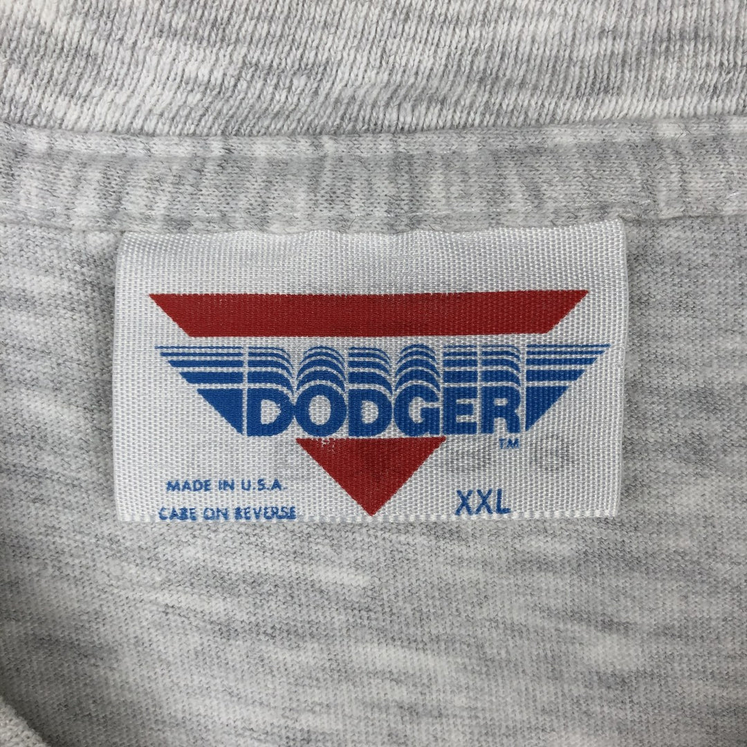 ~90'S DODGER College T-shirt, Made in USA, Men's XXL equivalent, Vintage cotton gray type Vintage Second Hand