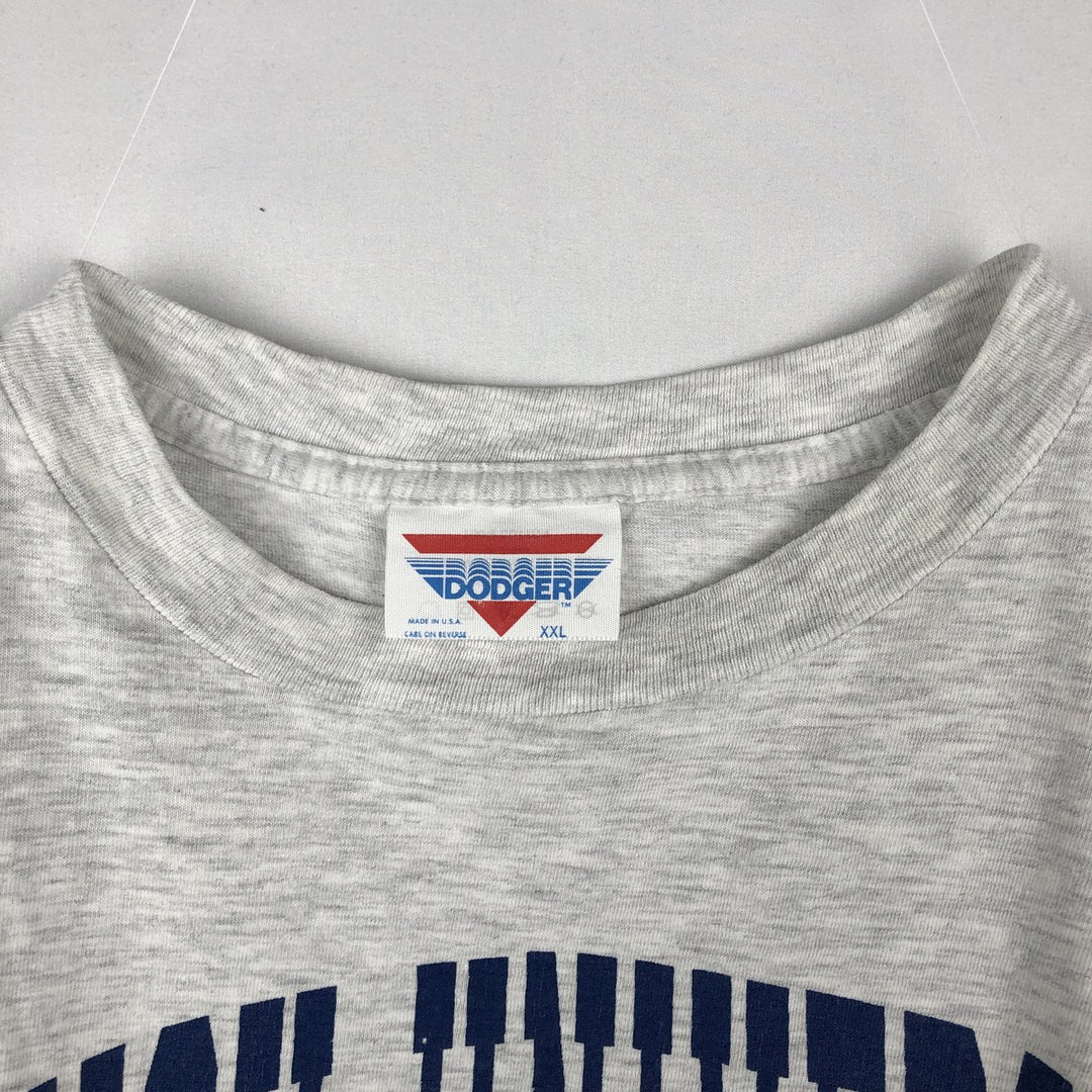 ~90'S DODGER College T-shirt, Made in USA, Men's XXL equivalent, Vintage cotton gray type Vintage Second Hand
