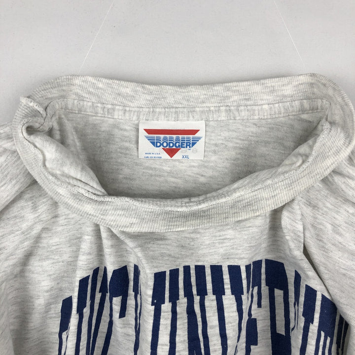 ~90'S DODGER College T-shirt, Made in USA, Men's XXL equivalent, Vintage cotton gray type Vintage Second Hand