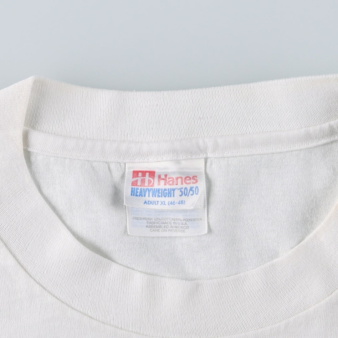 90'S Hanes HEAVYWEIGHT 50 cotton white type Vintage Second Hand
