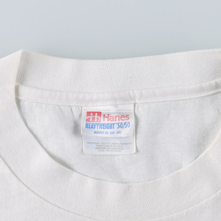 90'S Hanes HEAVYWEIGHT 50 cotton white type Vintage Second Hand