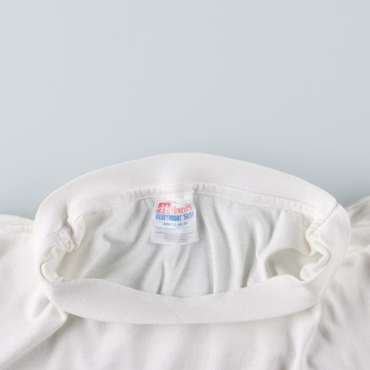 90'S Hanes HEAVYWEIGHT 50 cotton white type Vintage Second Hand