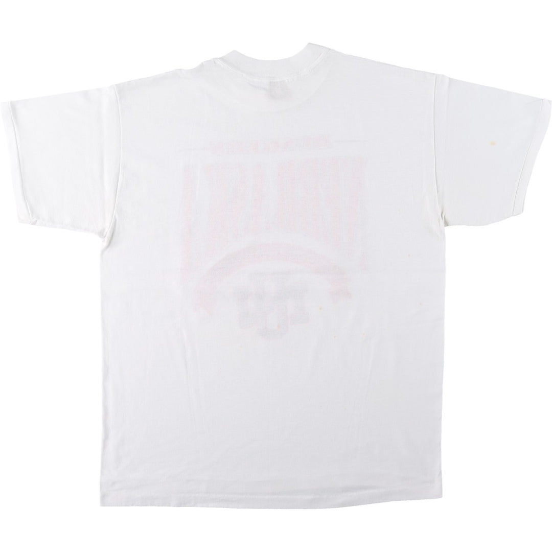 90'S Touch of Gold College T-Shirt, Made in USA, Men's XL equivalent, Vintage polyester white type Vintage Second Hand