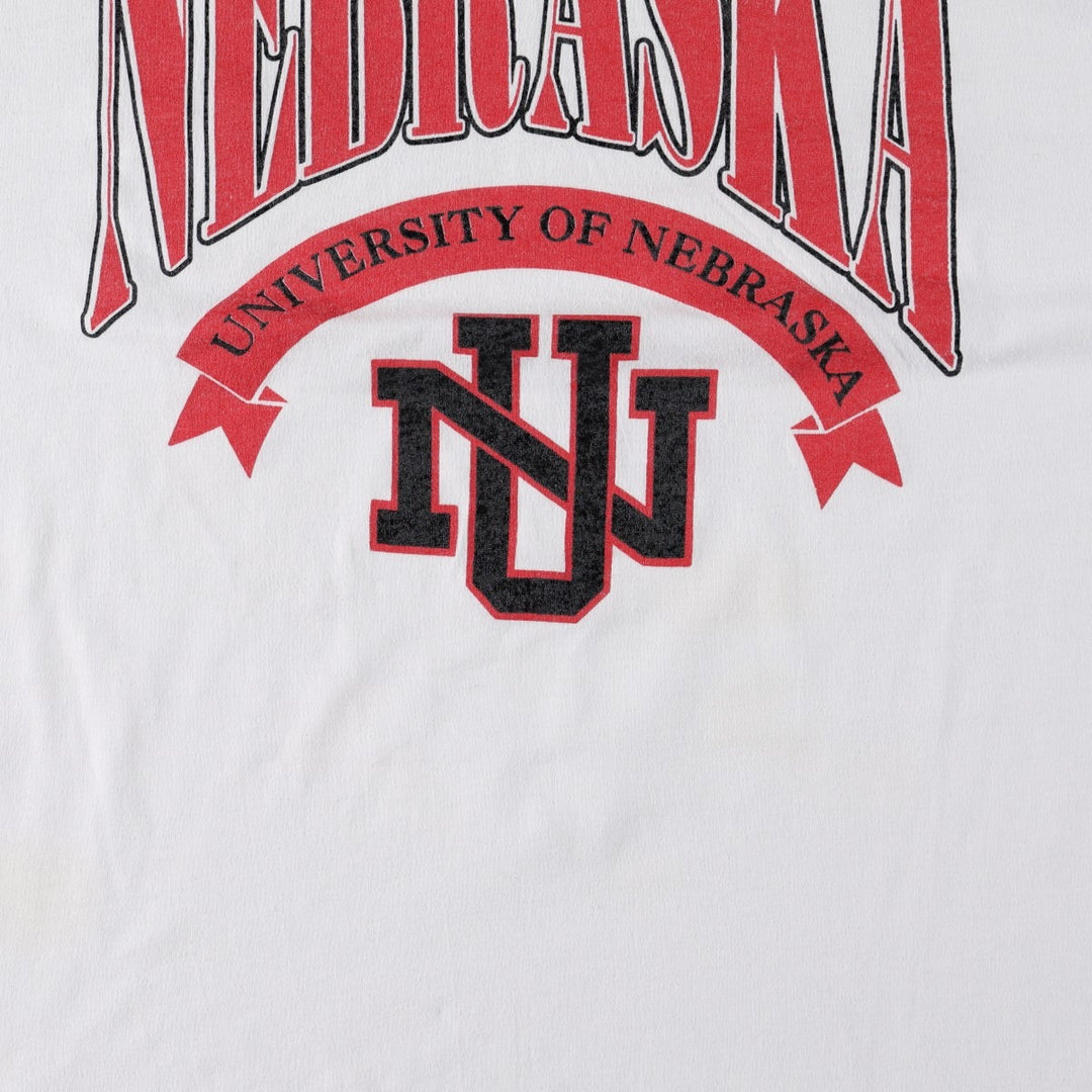 90'S Touch of Gold College T-Shirt, Made in USA, Men's XL equivalent, Vintage polyester white type Vintage Second Hand