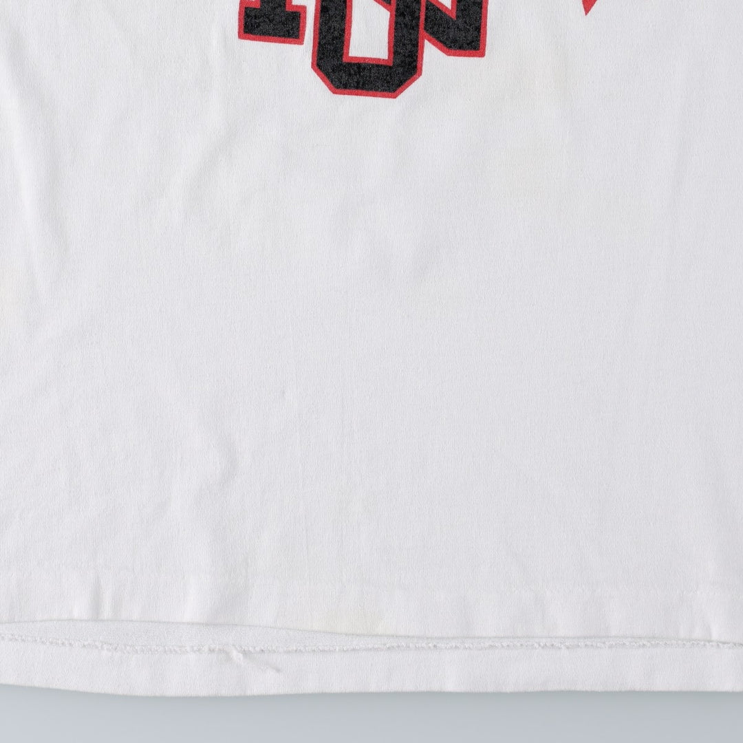 90'S Touch of Gold College T-Shirt, Made in USA, Men's XL equivalent, Vintage polyester white type Vintage Second Hand