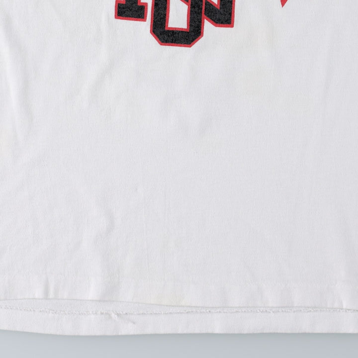 90'S Touch of Gold College T-Shirt, Made in USA, Men's XL equivalent, Vintage polyester white type Vintage Second Hand