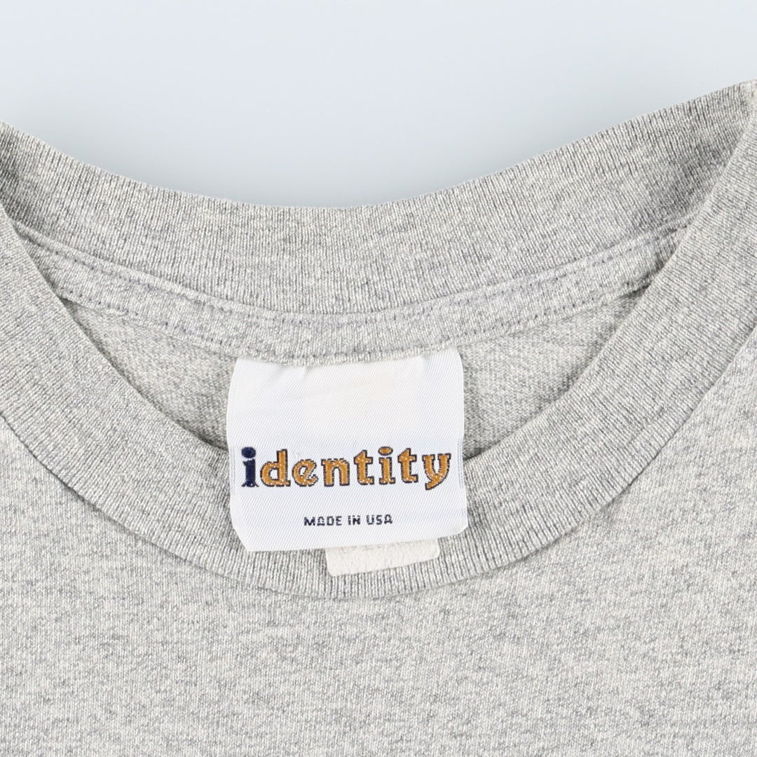 Identity FIGHTIN' IRISH Notre Dame University Fighting Irish College T-Shirt, Made in USA, Men's XL equivalent. cotton gray type Vintage Second Hand