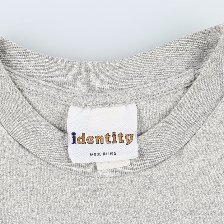 Identity FIGHTIN' IRISH Notre Dame University Fighting Irish College T-Shirt, Made in USA, Men's XL equivalent. cotton gray type Vintage Second Hand