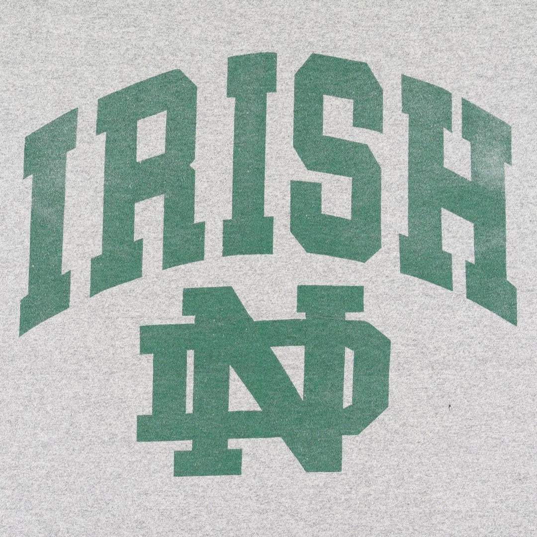 Identity FIGHTIN' IRISH Notre Dame University Fighting Irish College T-Shirt, Made in USA, Men's XL equivalent. cotton gray type Vintage Second Hand