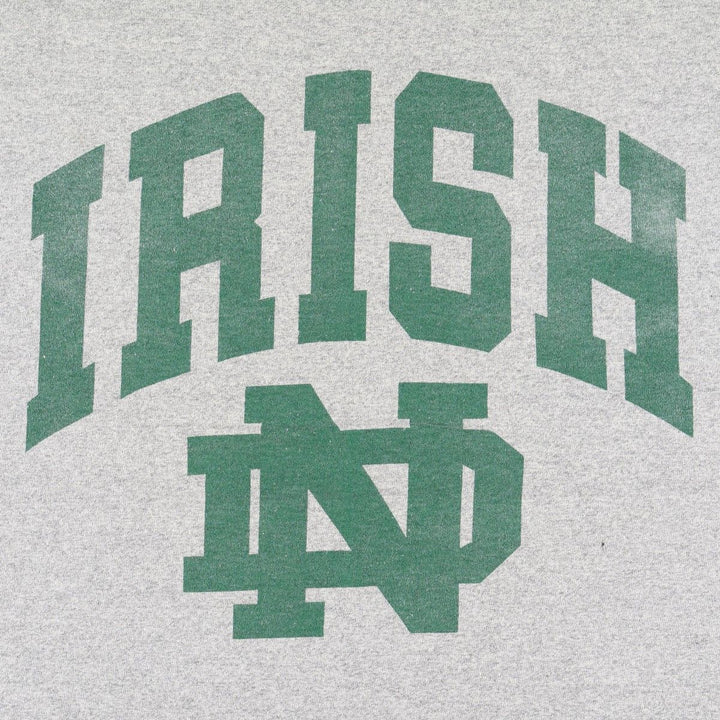 Identity FIGHTIN' IRISH Notre Dame University Fighting Irish College T-Shirt, Made in USA, Men's XL equivalent. cotton gray type Vintage Second Hand
