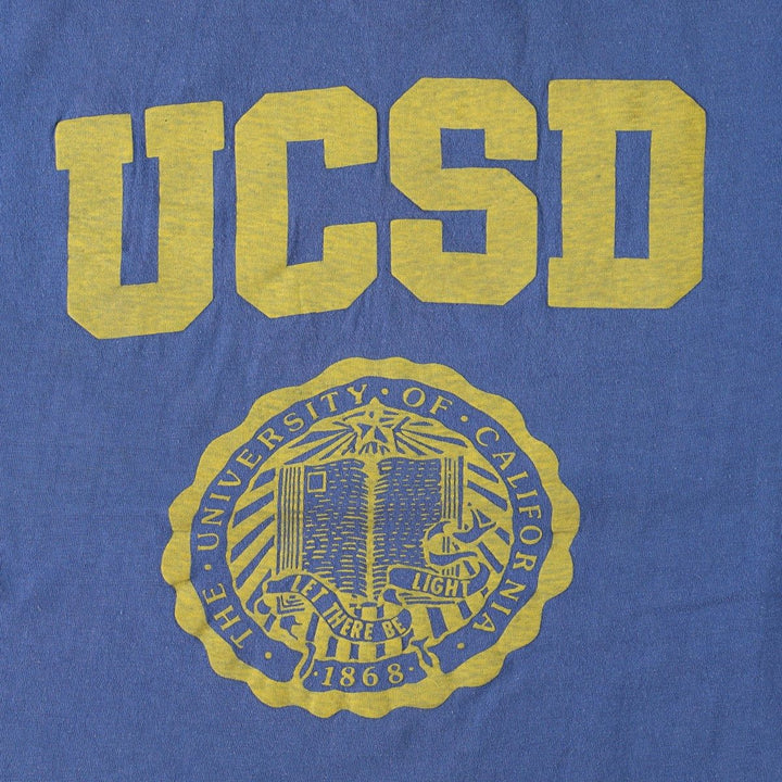 80s-90'S Royal First Class College T-shirt, Made in USA, Men's Size L (approx.), Vintage cotton blue type Vintage Second Hand
