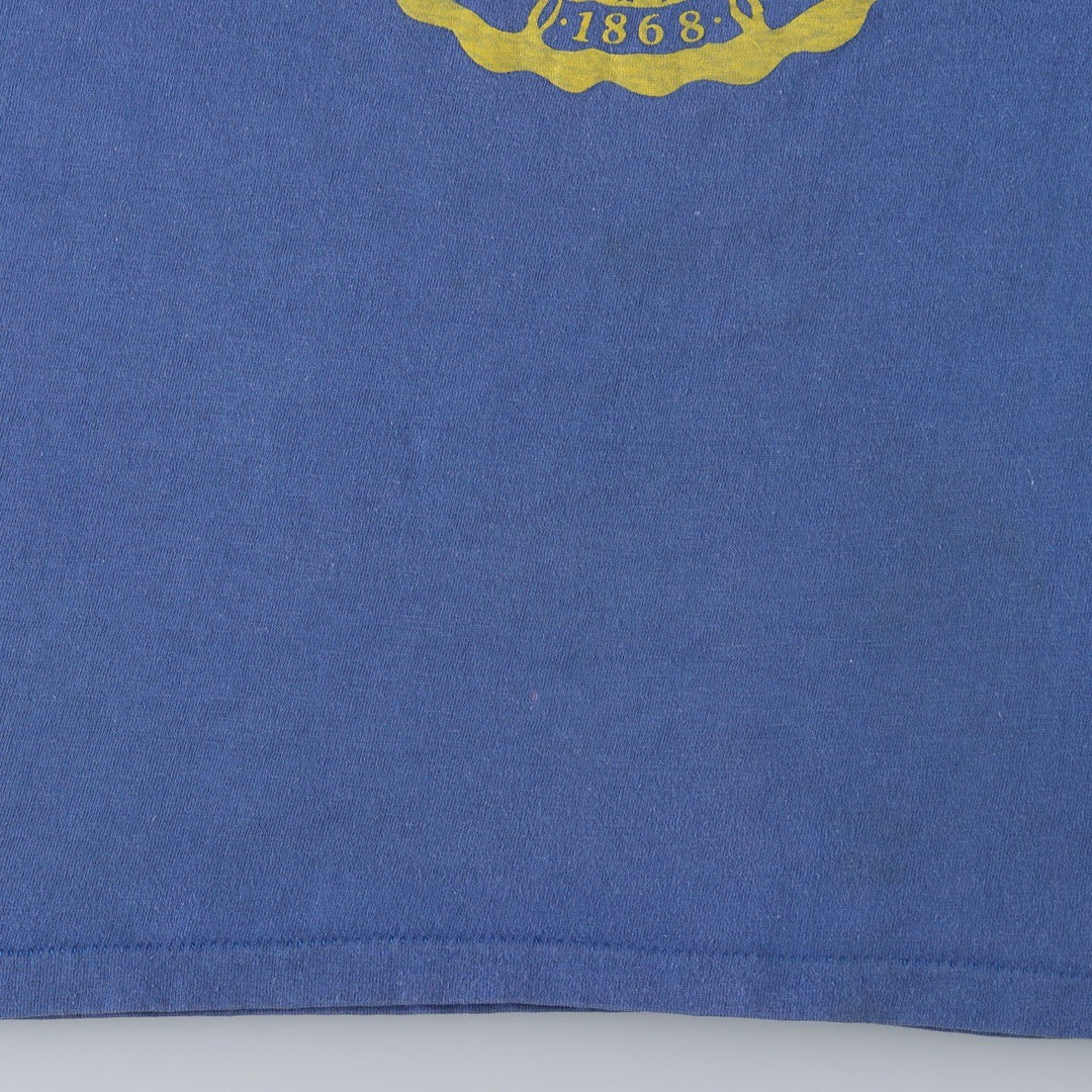80s-90'S Royal First Class College T-shirt, Made in USA, Men's Size L (approx.), Vintage cotton blue type Vintage Second Hand
