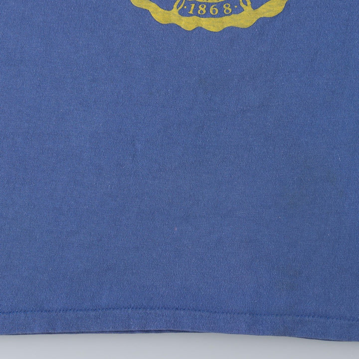 80s-90'S Royal First Class College T-shirt, Made in USA, Men's Size L (approx.), Vintage cotton blue type Vintage Second Hand