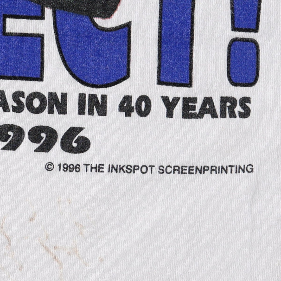 90'S ALL SPORT College T-Shirt, Made in USA, Men's XL equivalent, Vintage cotton white type Vintage Second Hand