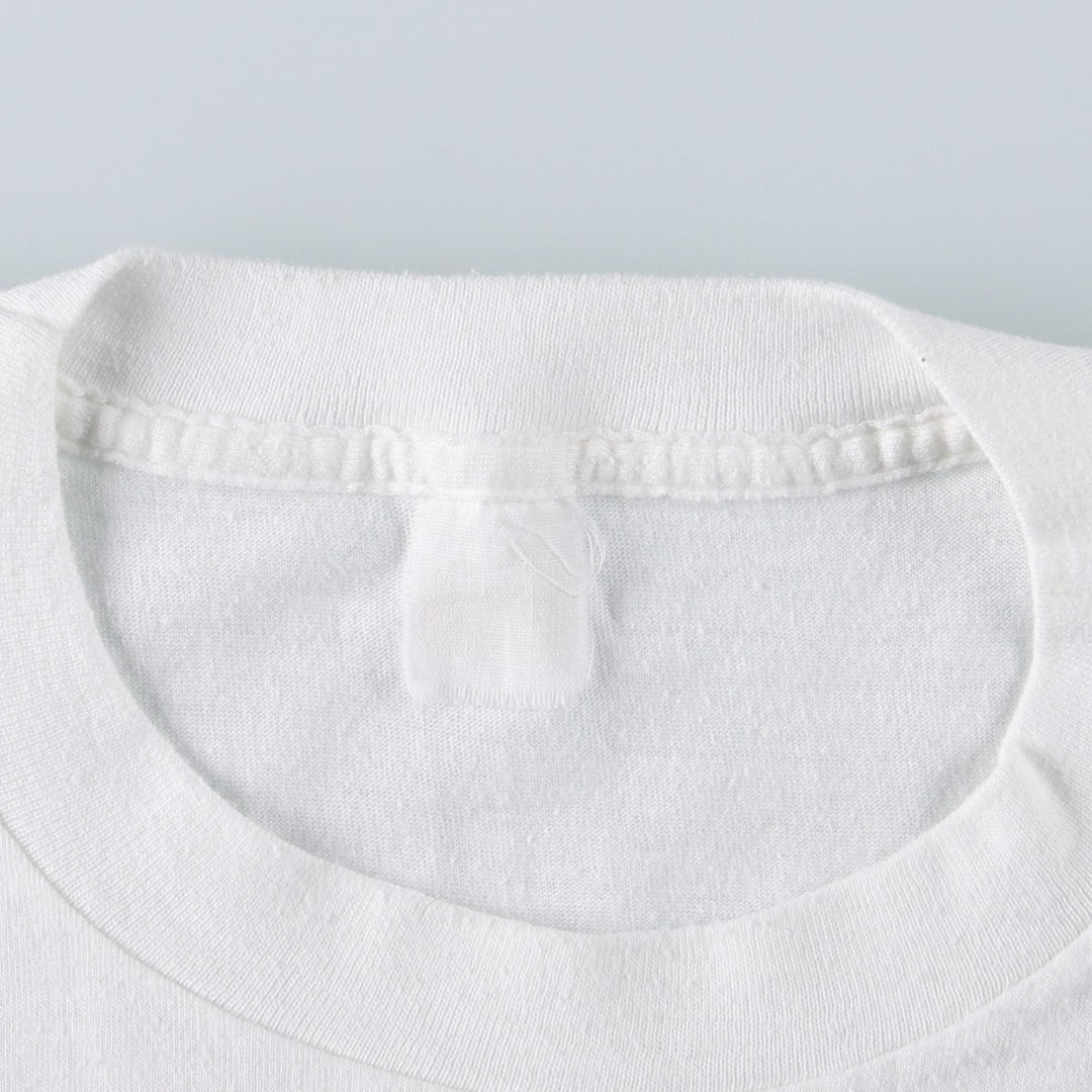 Triple-print college t-shirt, men's size S (approx.), vintage. unclear white type Vintage Second Hand
