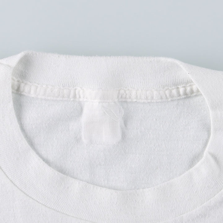 Triple-print college t-shirt, men's size S (approx.), vintage. unclear white type Vintage Second Hand